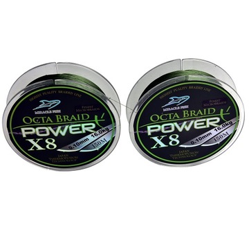 Леска плетеная, 8 нитей, 0,12 мм, зеленая