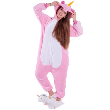 JEDNOROŻEC PIŻAMA Kigurumi Przebranie Kombinezon Onesie L Wzrost 165-174 cm