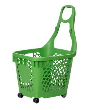 KOSZYK SKLEPOWY NA KÓŁKACH STABILNY-WYTRZYMAŁY 66L