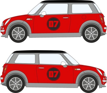NAKLEJKI - MINI COOPER NUMER NUMERY NA DRZWI #3