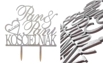 Украшение топпера для свадебного торта с именем, ФАМИЛИЕЙ, ДАтой, цветами