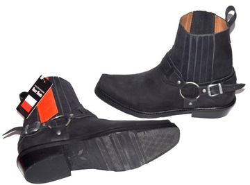 МУЖСКИЕ КОВБОЙСКИЕ БОТИНКИ, ТУФЛИ ИЗ МАТОВОЙ КОЖИ PL 140