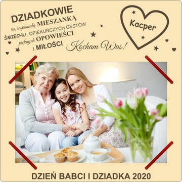 PREZENT DZIEŃ BABCI I DZIADKA RAMKA MAGNES KARTKA