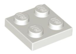 LEGO PŁYTKA 2X2 BIAŁA NR 3022 - ZA 10 SZT