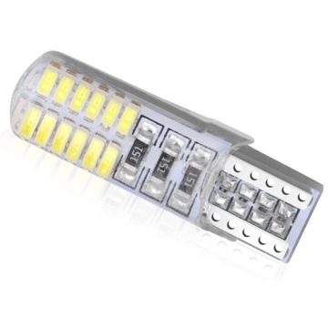 СВЕТОДИОДНАЯ ЛАМПОЧКА 24 SMD 3014 W5W T10 СИЛИКОНОВАЯ СТОЯНОЧНАЯ ФОНА