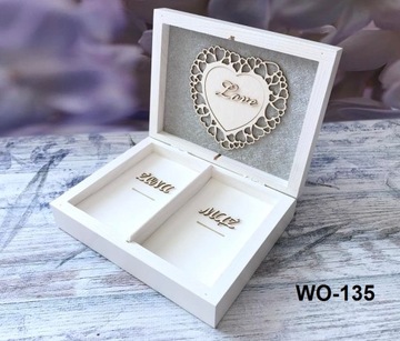 Pudełko na koperty duże +obrączki złote dekory