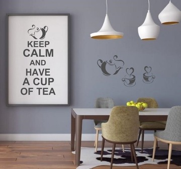 NAKLEJKA na ścianę do KUCHNI naklejki ścienne KAWA filiżanka coffee tea