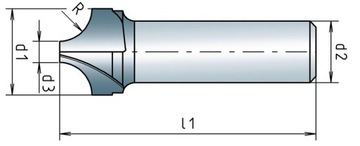 Вогнутая четвертьрезная фреза HSS Co R3