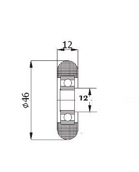 fi 46 РОЛИКОВ ДЛЯ СЕКЦИОННЫХ ВОРОТ 120 ММ
