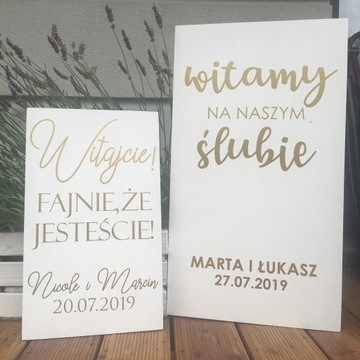 Tablica Twój Napis Dekoracje ślubne Wesele 40x70