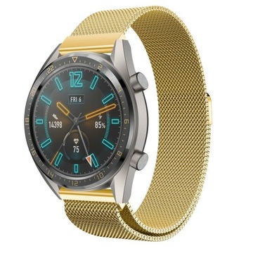 BRANSOLETA MILANESE PASEK DO HUAWEI WATCH GT ZŁOTA