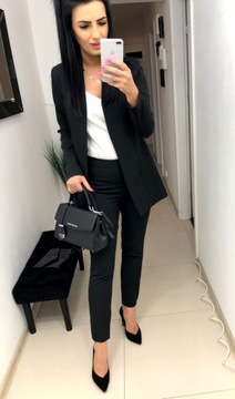Marynarka narzutka garnitur czerwony czarn bordo L