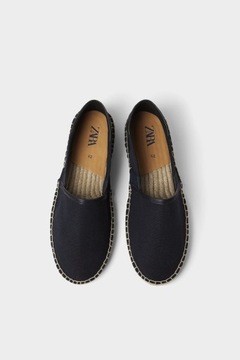 ZARA GRANATOWE BUTY ESPADRYLE Z JUTOWA PODESZWA 39