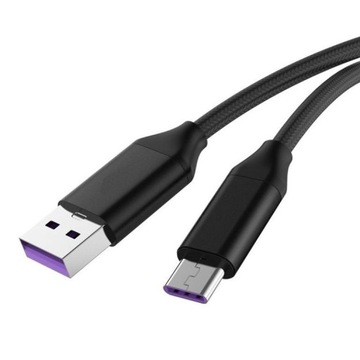 USB-C 3.1, 5 А, плетеный кабель для быстрой зарядки, 1 м