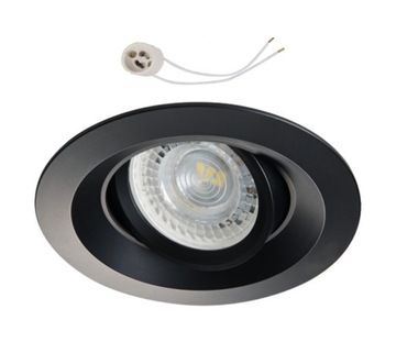 Oprawa sufitowa RUCHOMA halogen do LED GU10 czarna