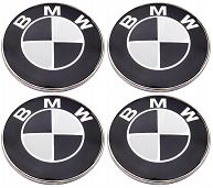 BMW 60mm CZARNE NAKLEJKI NA DEKIELKI KOLPAKI