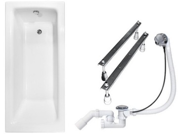 WANNA PROSTOKĄTNA BESCO TALIA 140x70 SYFON NOGI