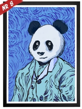 PLAKAT OBRAZ A3 PANDY MALARSTWO ŚMIESZNY PREZENT