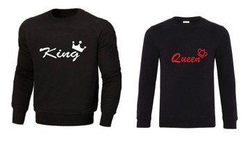Bluza bluzy dla par małżeństw Queen King czarne