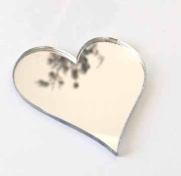 Serce Serduszko 5x5 cm srebrne lustrzane plexi