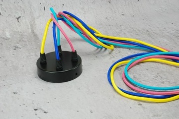 metalowa czarna rozeta poczwórna podsufitka na 4 puszka lampa pająk LOFT