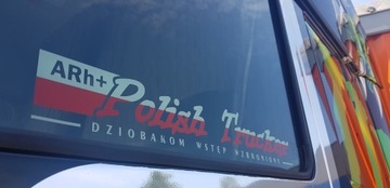 Naklejka Polish Trucker, dwukolorowa FLAGA, TIR