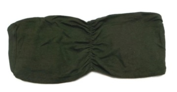 BERSHKA TOP TUBA GŁADKI S ciemna zieleń