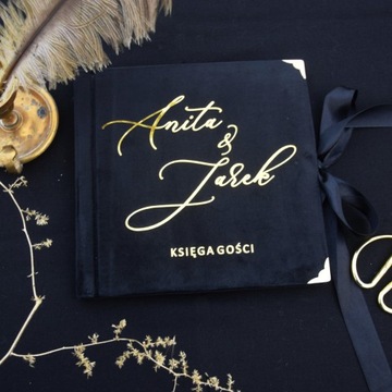СВАДЕБНАЯ ГОСТЕВАЯ КНИГА, черная бархатная свадьба
