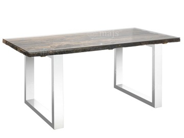 STÓŁ JADALNIA LITE DREWNO Z RECYKLINGU SZKŁO 180cm