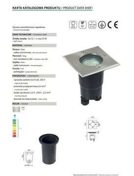 Лампа, светильник для проезда. Водонепроницаемый IP67. Гу10/23 давление до 1 тонны