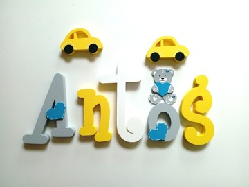 3D НАСТЕННЫЕ БУКВЫ 20 СМ, 5-буквенное ИМЯ РЕБЕНКА