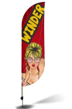 Пляжный флаг с намоточной мачтой 510х90см, парус.