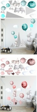 наклейки детские на стену, шарики с воздушным шариком 160