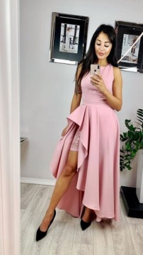 Бордовое асимметричное платье Idalia XS
