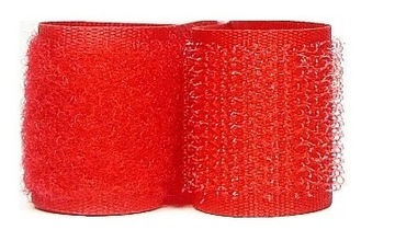 Taśma RZEP 25mm 1mb KOMPLET kolory CZERWONY