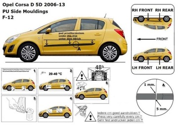 LIŠTA BOČNÍ DVEŘE OPEL CORSA 5D 06-14 HATCHBACK