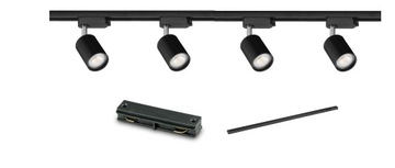 ZESTAW 4 LAMPY Z WYMIENNĄ ŻARÓWKĄ+SZYNOPRZEWÓD 3M
