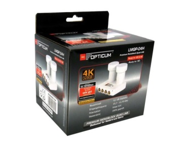 МОНОБЛОЧНЫЙ ЧЕТЫРЕХСПУТНИКОВЫЙ КОНВЕРТЕР БЕЛЫЙ 4K UHD DVB-S/DVB-S2