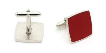 Элегантные запонки для рубашки бордового цвета в сапфировом футляре