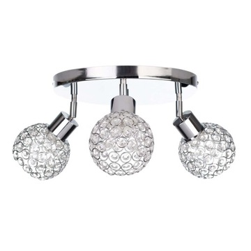 Lampa Wisząca Plafon Chrom Kryształki Diamenty Led