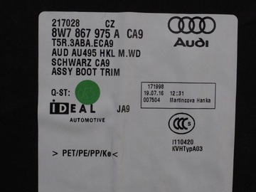 AP ČALOUNĚNÍ KRYT 8W7867975A AUDI A5 8W7 CABRIO