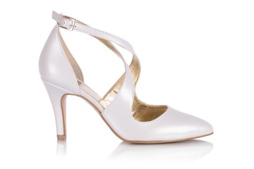 Свадебные туфли, белые танцевальные туфли на каблуке с ремешками 38