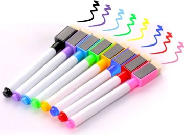 Маркеры сухостираемые с магнитом, 8 шт.