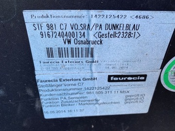 NÁRAZNÍK PORSCHE CAYMAN S BOXER ORIG. 981 MŘÍŽKY