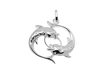 SREBRNY WISIOREK ZNAK ZODIAKU RYBY SREBRO 925
