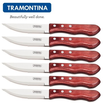 TRAMONTINA 6x БОЛЬШИЕ ножи для стейка - JUMBO POLYWOOD