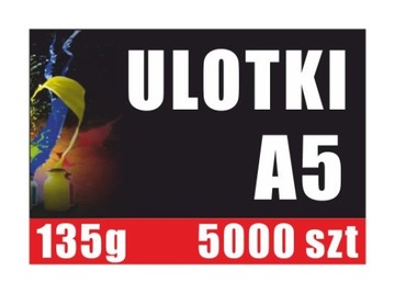 Ulotki Dwustronne A5 5000 szt Pełny Kolor Offset