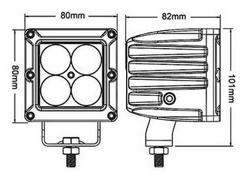 ЛАМПА ДАЛЬНЕГО ДИАПАЗОНА NxN 4x LED CREE 20W MOTO UTV