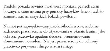 PAWILON OGRODOWY 2,6x2,6 M NAMIOT EKSPRESOWY BRĄZOWY POP UP MOSKITIERY