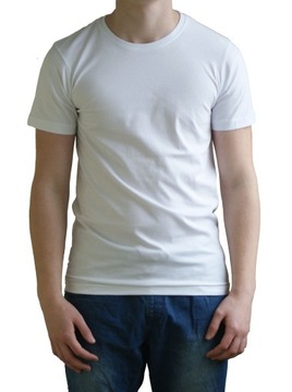 Мужская футболка Slim Fit, хлопковая, белая, XXL
